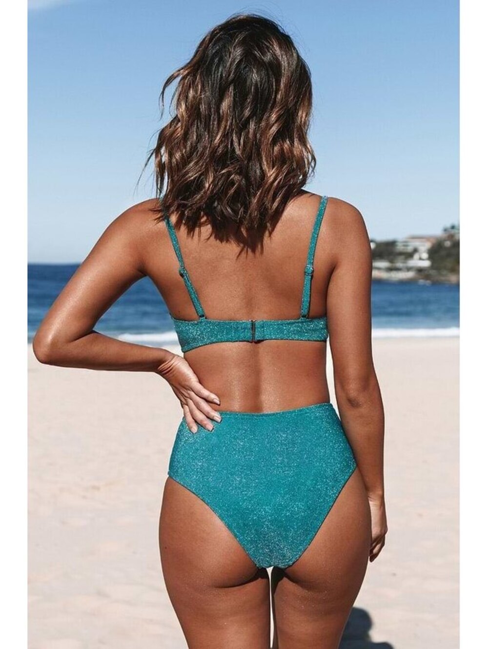 Cupshe Estelle Shimmery Back Hook Bikini - Glam Sparkle - Picture 2 of 5